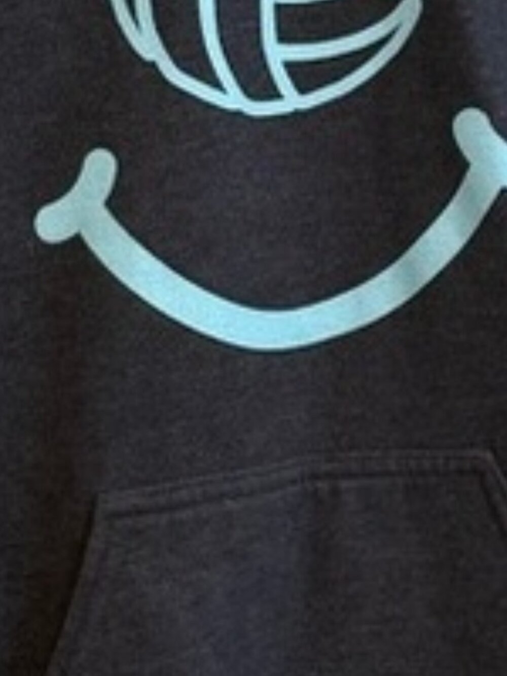 Women’s Gray Volleyball Smiley Face Hoodie size Small